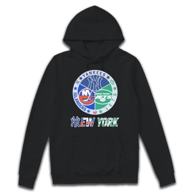 New York Yankees New York Jets New York Islanders New York City 2023 Logo Shirt New York Yankees New York Jets New York Islanders New York City 2023 Logo Shirt