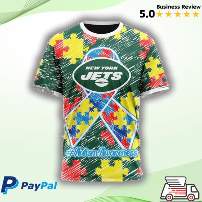 Nfl New York Jets All Over Print 3D T Shirt Puzzle Autism