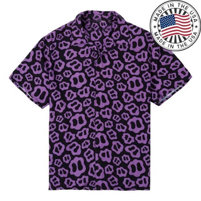 Ranboo Fashion Store Purple Patterned Button Up Sweatshirt Ranboo Fashion Store Purple Patterned Button Up Sweatshirt