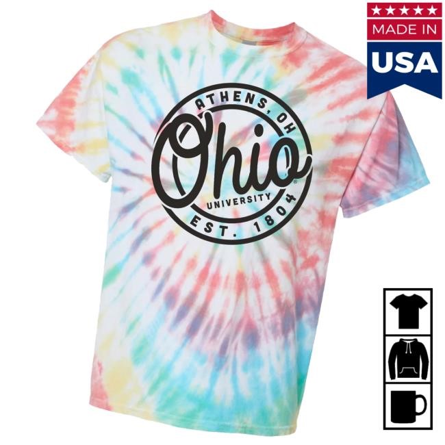 Ohio Bobcats Multi-Color Tie Dye Circle Shirts Ohio Bobcats Multi-Color Tie Dye Circle Shirts