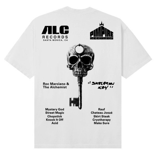 Trending Alc Records Merch Roc Marciano The Skeleton Key T-Shirt  Hoodie  Tank Top  Sweater And Long Sleeve T-Shirt White - Inotee