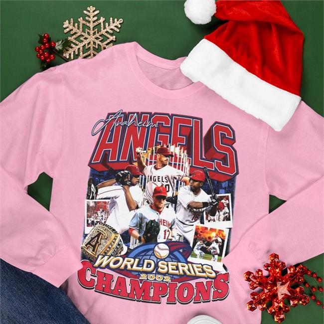 Angle World Series 2002 Champions Anaheim Tee Shirt Chris Dunn