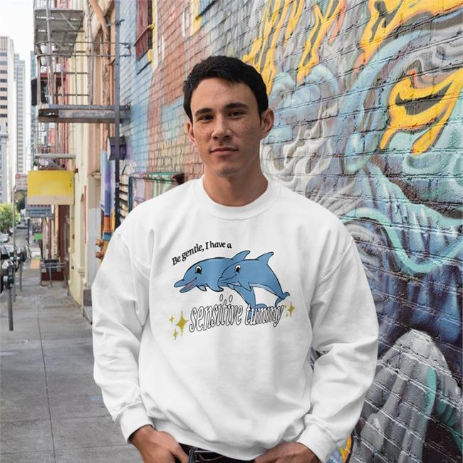 Shirts That Go Hard Be Gentle I Have A Sensitive Tummy Shirts Dolphin