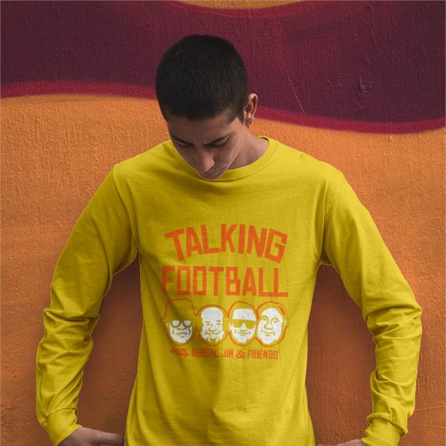 Cincyshirts Store Talking Football With Bengal Jim And Friends Shirt