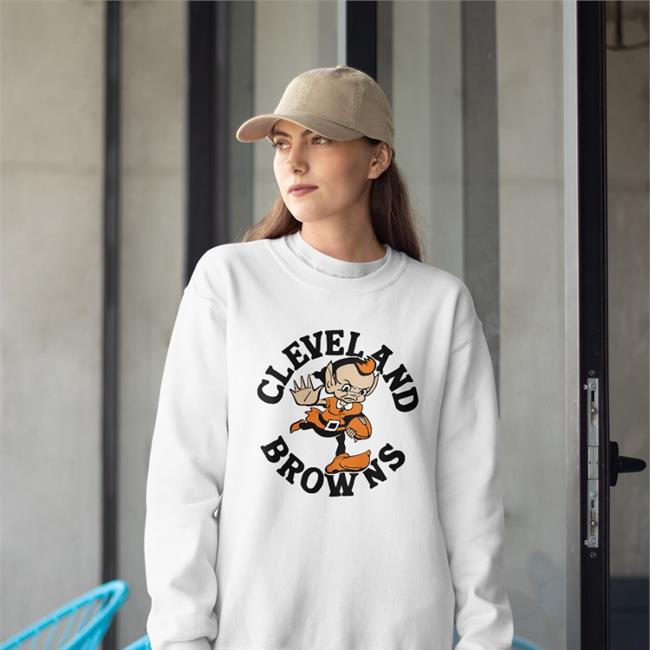 Homage Merch Moreforyoucleveland Cleveland Browns Brownie Stiff Arm Shirt