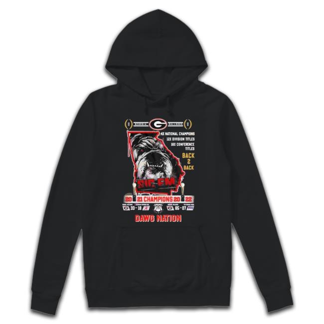 Georgia Bulldogs Back 2 Back 2021–2022 Champions Dawg Nation Shirt Georgia Bulldogs Back 2 Back 2021–2022 Champions Dawg Nation shirt