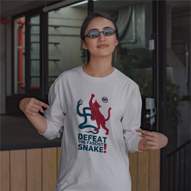 Defeat The Fascist Snake Shirt No Gods No Masters Soviet Cat