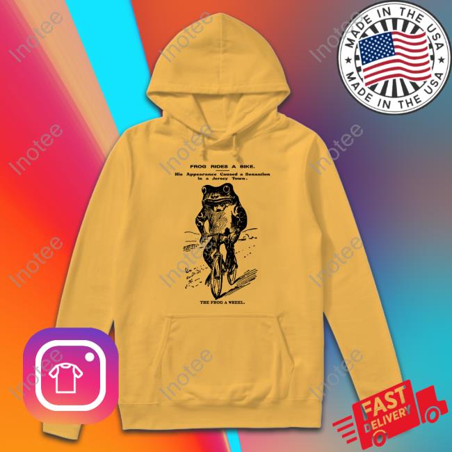 Yesterday's Print Frog Rides A Bike His Appearance Caused A Sensation In A Jersey Town The Frog A Wheel Long Sleeve T Shirt