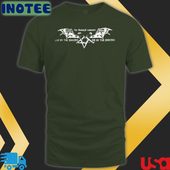 Mcr Live By The Sword Die By The Sword Pentagram Wings Shirt My Chemical Romance Merch Mcr Live By The Sword Die By The Sword Pentagram Wings Tee My Chemical Romance Merch