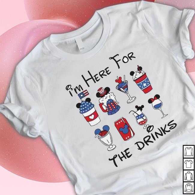 Mickey 4Th Of July I’M Here For The Drinks shirt, hoodie, tank top, sweater and long sleeve t-shirt