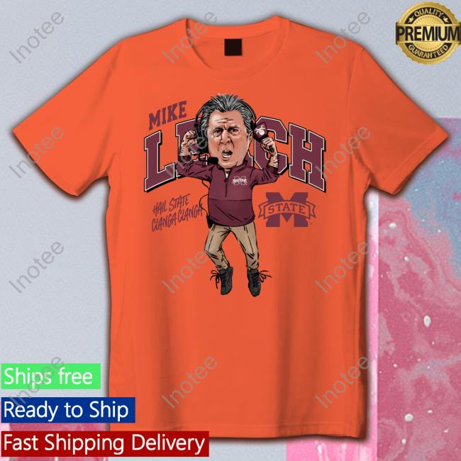 Mike Leach Caricature Hoodied Sweatshirt Mississippi State University Collection