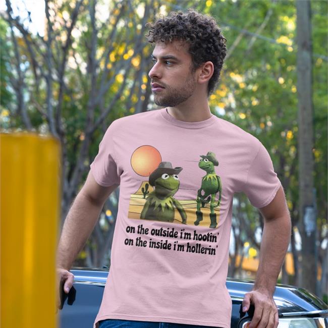 On The Outside I'm Hootin On The Inside I'm Hollerin Cowboy Meme Shirt