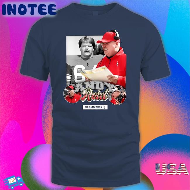 Travis Kelce Wearing Andy Reid Dreamathon Shirt