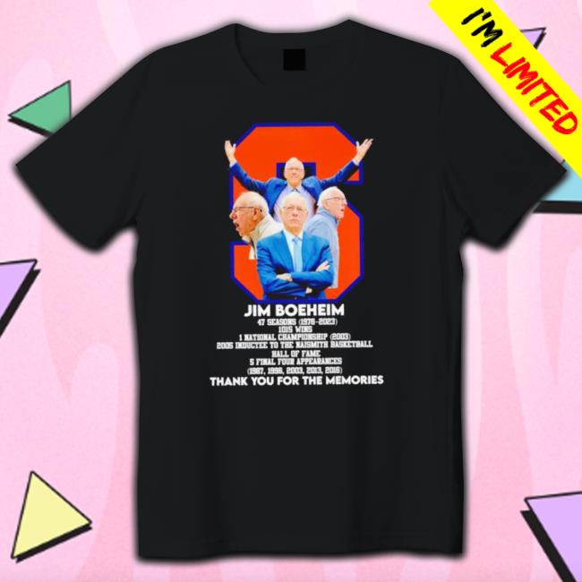 Jim Boeheim Coach Syracuse Orange Thank You For The Memories shirt