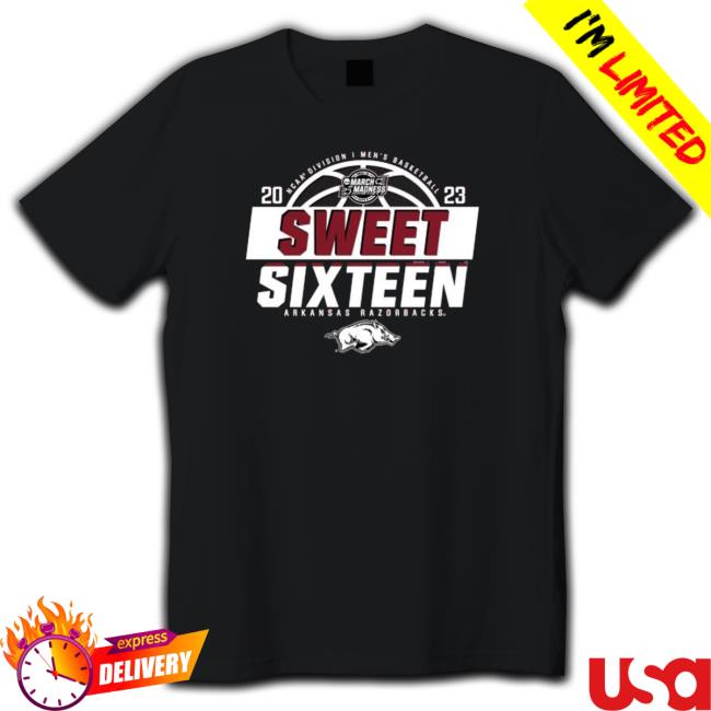 Ncaa Men’S Basketball Sweet Sixteen 2023 Arkansas Razorbacks shirt, hoodie, tank top, sweater and long sleeve t-shirt