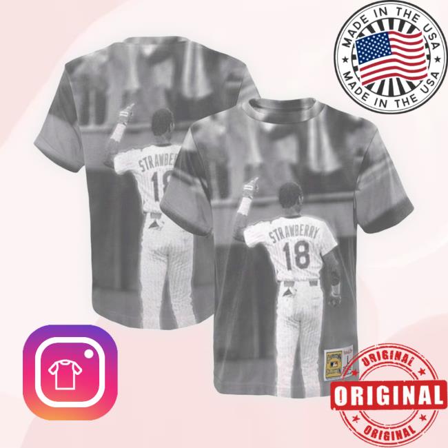 Official Youth New York Mets Darryl Strawberry Mitchell And Ness Retro 3D All Over Print Hoodie