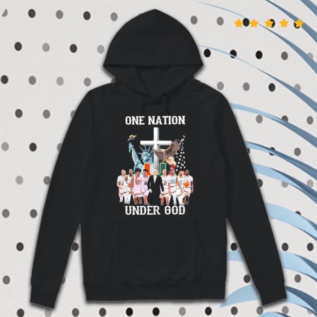 One Nation Miami Hurricanes Men’S Basketball Under God shirt