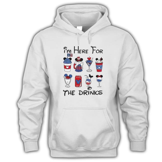 Mickey 4Th Of July I’M Here For The Drinks Hoodie Mickey 4Th Of July I’M Here For The Drinks shirt, hoodie, tank top, sweater and long sleeve t-shirt