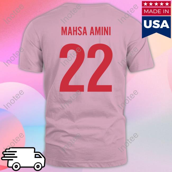 Iranian Spectator Showing Mahsa Amini 22 New Shirt Iran And Wales Match Iranian Spectator Showing Mahsa Amini 22 Shirt