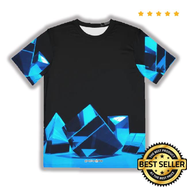 Blue Crystals On Black Men's Polyester 3D Hoodie