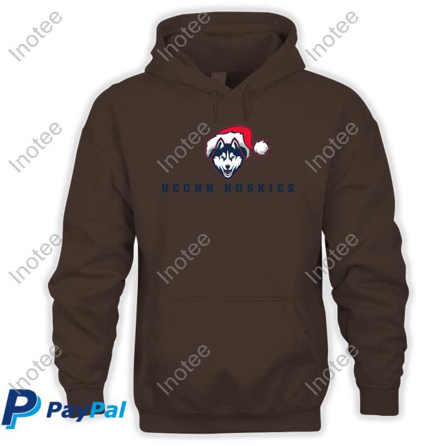 Uconn Huskies Logo With Santa Hat Shirt Uconnhuskies Store Uconn Huskies Logo With Santa Hat Tee Shirt