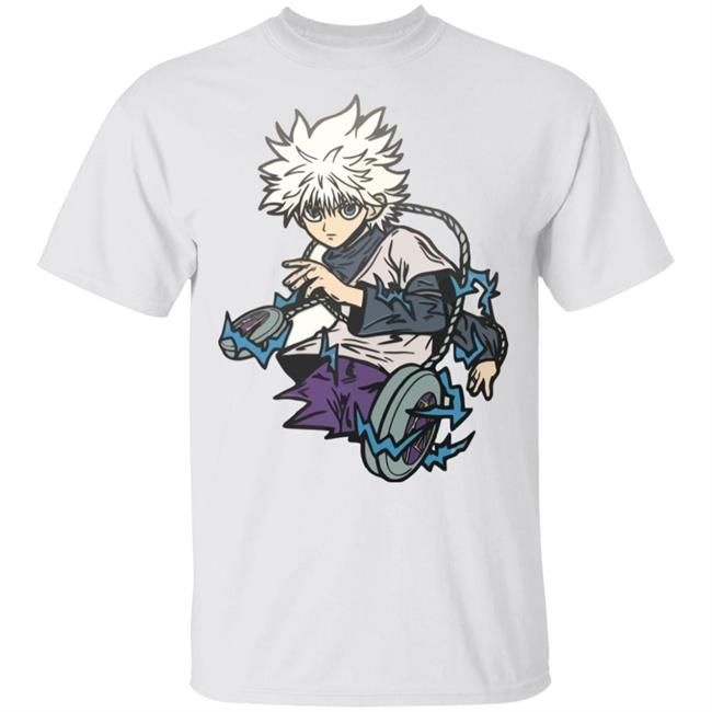 killua shirt white hoodie sweatshirt
