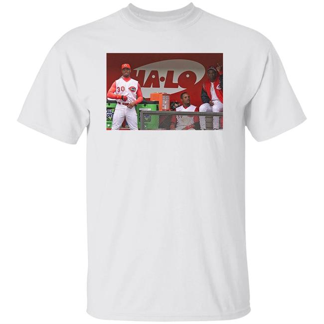 Ken Griffey Jr Barry Larkin And Deion Sanders Together In The Reds Dugout Shirt ATBBTTR