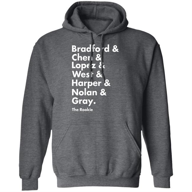 Bradford Chen Lopez West Harper Nolan Gray Shirt Shop Talk Podcast The Rookie Squad Goals T Shirt Hoodie Sweatshirt Bradford Chen Lopez West Harper Nolan Gray Shirt Shop Talk Podcast The Rookie Squad Goals T Shirt Hoodie Sweatshirt