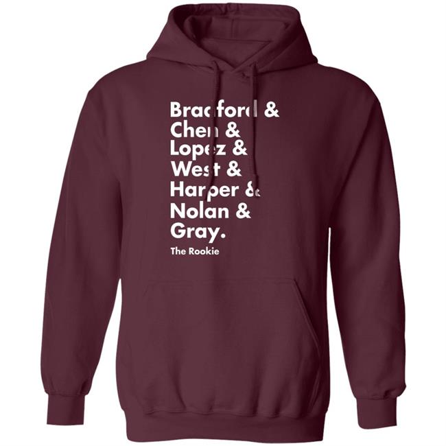 Bradford Chen Lopez West Harper Nolan Gray Shirt Shop Talk Podcast The Rookie Squad Goals T Shirt Hoodie Sweatshirt Bradford Chen Lopez West Harper Nolan Gray Shirt Shop Talk Podcast The Rookie Squad Goals T Shirt Hoodie Sweatshirt