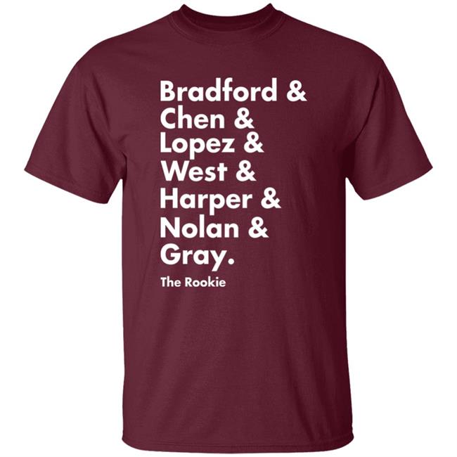 Bradford Chen Lopez West Harper Nolan Gray Shirt Shop Talk Podcast The Rookie Squad Goals T Shirt Hoodie Sweatshirt Bradford Chen Lopez West Harper Nolan Gray Shirt Shop Talk Podcast The Rookie Squad Goals T Shirt Hoodie Sweatshirt