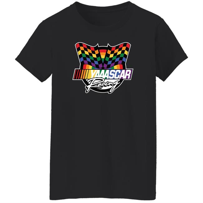 Nascar Pride Merch Yasscar Shirt Nascar Checkered Flag Black Yaaascar Shirt