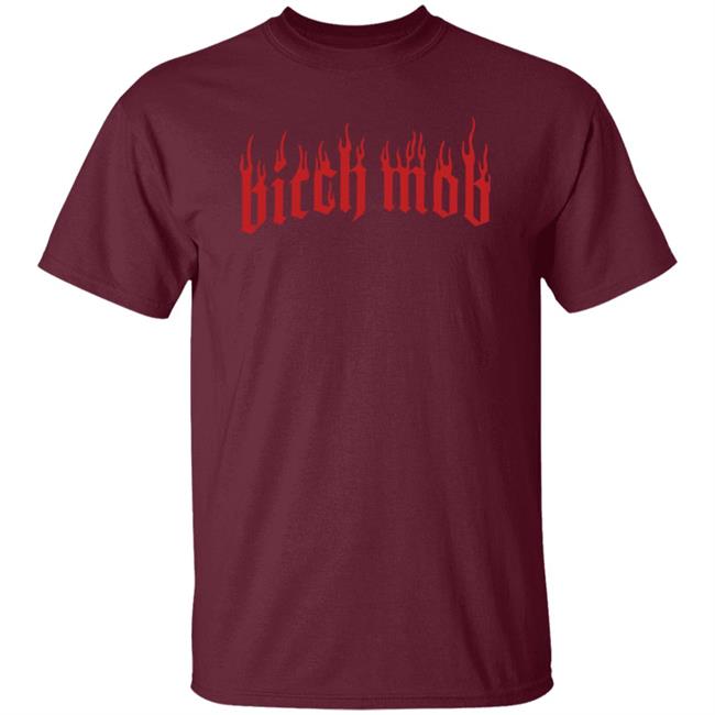 Mttmnyc Merch Bitch Mob Flames T-Shirt Sand Mttmnyc Merch Bitch Mob Flames T-Shirt Sand