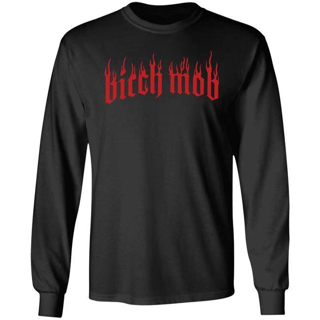 Mttmnyc Merch Bitch Mob Flames T-Shirt Sand