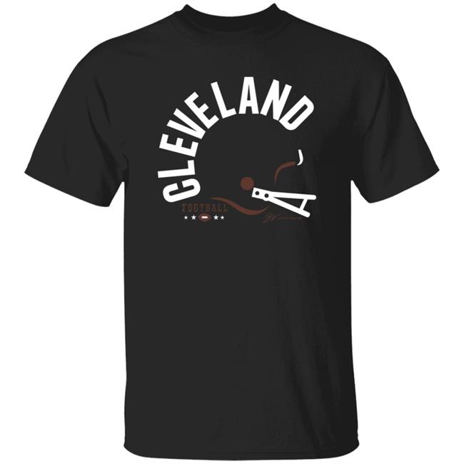 Cleveland Bold Type Helmet Shirt Gv Artwork Store Mack Wilson Shirt Cleveland Bold Type Helmet Shirt