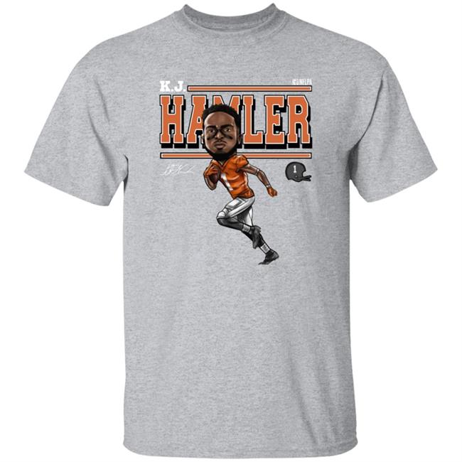 Tim Patrick Wearing Kj Hamler Shirt Denver Football K.J. Hamler Cartoon Shirt