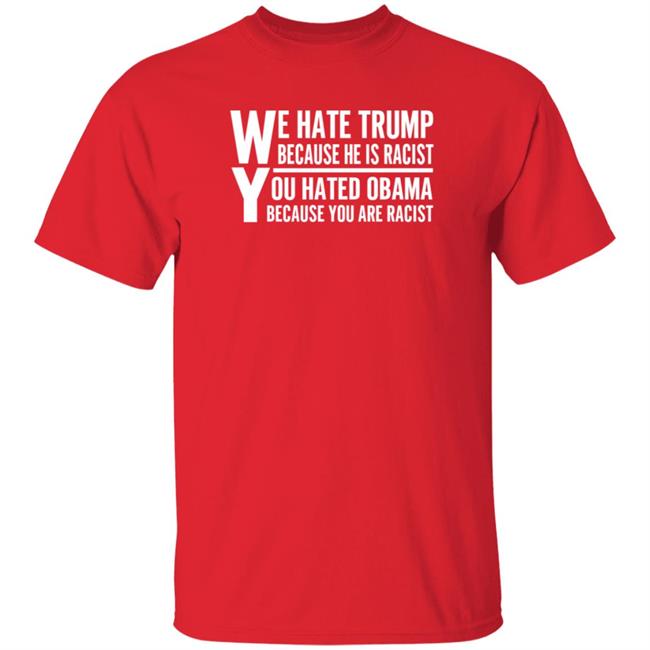 We Hate Trump Because He Is Racist You Hate Obama Because You Are Racist Shirt Hoodie Sweatshirt We Hate Trump Because He Is Racist You Hate Obama Because You Are Racist Shirt Hoodie Sweatshirt