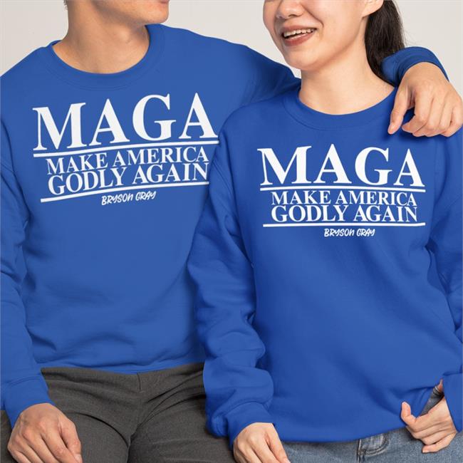Bryson Gray Official Store Maga Make America Godly Again Shirt Black