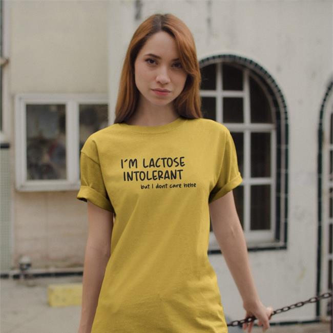 Doodlelotl I'm Lactose Intolerant But I Dont Care Hehe Shirt White I'm Lactose Intolerant But I Dont Care Hehe New Shirt