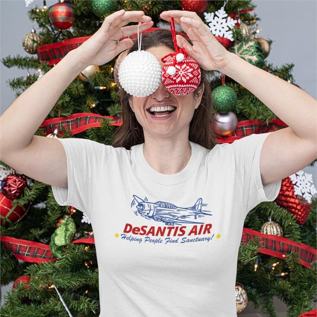 Official Hodgetwins Store Desantis Air Helping People Find Sanctuary Tee Shirt White