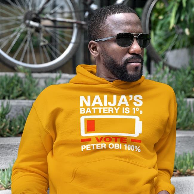 Doctör Penking Drpenking Naija's Battery Is 1% Vote Peter Obi 100% Shirt