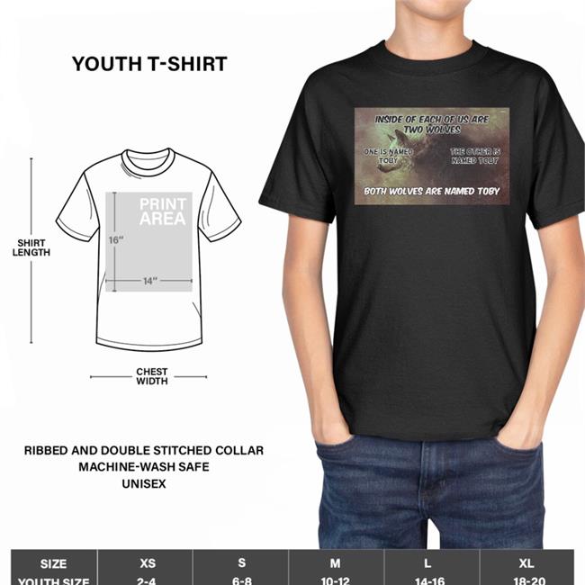 Shirts That Go Hard Inside Of Each Of Us Are Two Wolves One Is Named Toby Sweatshirt Black