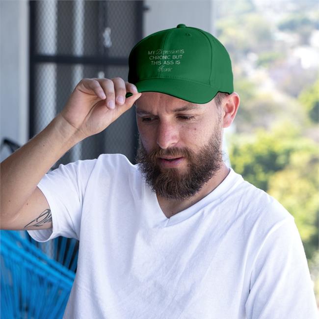 My Depression Is Chronic But This Is Iconic Hat Shirtsthtgohard My Depression Is Chronic But This Is Iconic Hats