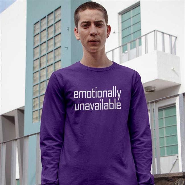 Ethan Peck Wearing Emotionally Unavailable Tee Shirt