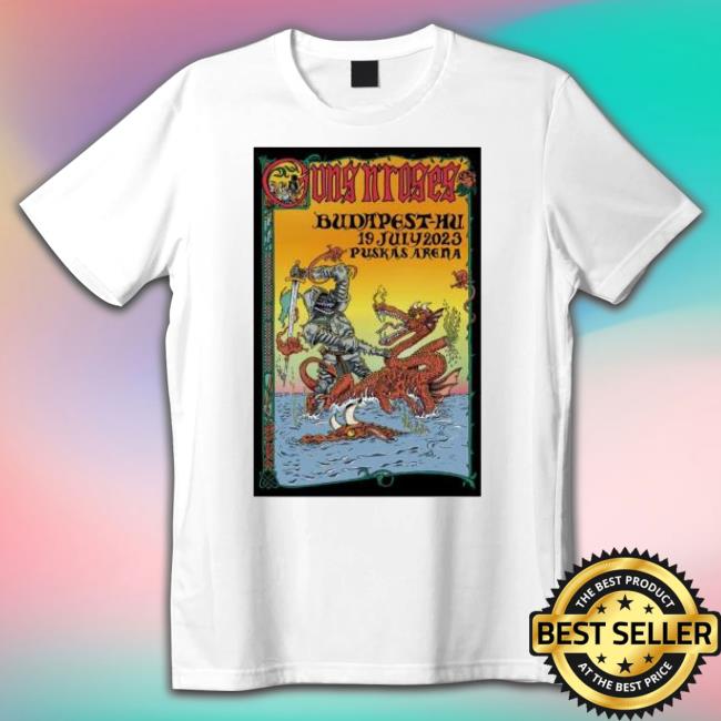 Guns N’ Roses Puskas Arena 19Th July, 2023 Show Poster Shirt