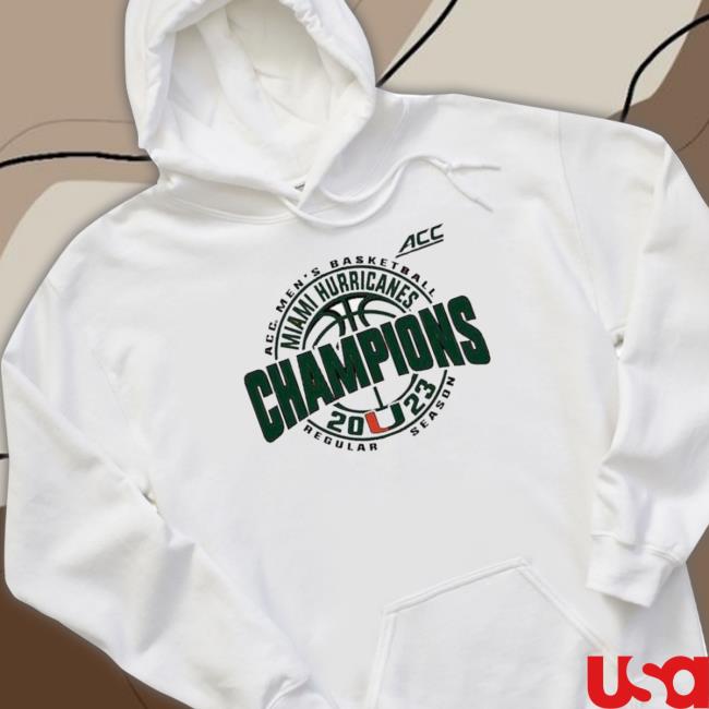 Acc Regular Season Champions 2023 Miami Hurricanes Mens Basketball Shirt