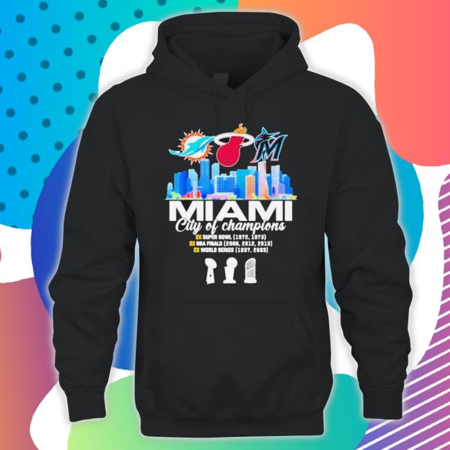 Official Miami City Of Champion Dolphins Heat Marlins shirt Official Miami City Of Champion Dolphins Heat Marlins Shirt
