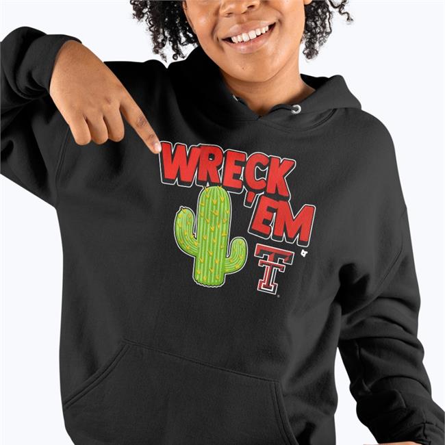 Texas Tech Football Wreck 'Em Cactus Tee Shirt Breaking T Store