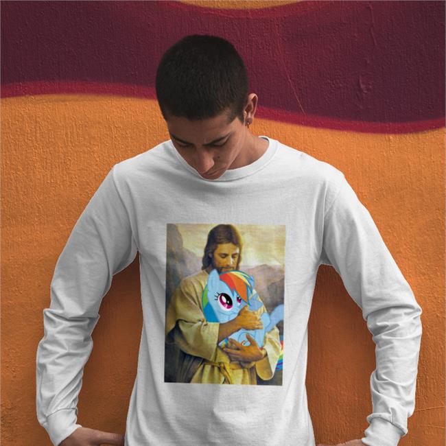 Jesus Loves Rainbow Dash Funny T Shirt