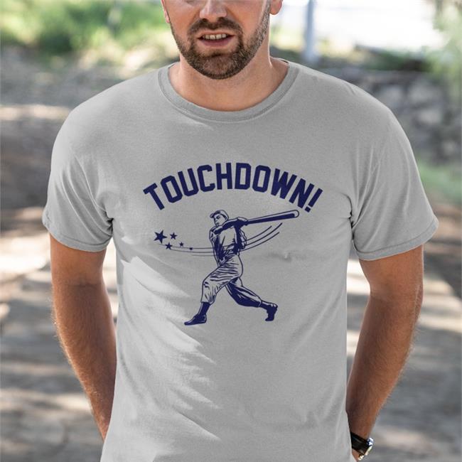 Donkeytees Store Touchdown Baseball Hoodie Grey Donkeytees Store Touchdown Baseball Tee Grey
