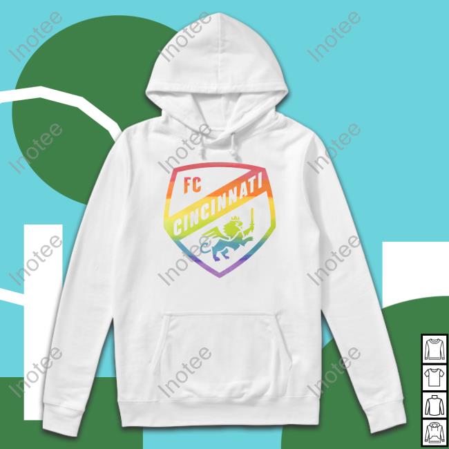 Fc Cincinnati Pride Rainbow Shield Tee Shirt